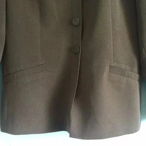 STYLE & Co. Button Down Fully Lined Open Front Green Career Blazer Jacket Sz 8P - Picture 4 of 6